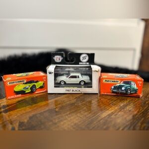 1987 Buick Die-Cast Car Cream + 2 Matchbox Cars Sealed | Box Wear | Excellent